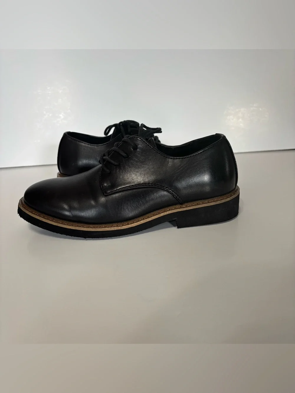 Deer Stags Denny Boys 5 Oxford Black Vegan Leather Dress Shoes Size 2M